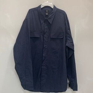 Button Front Blue Shirt